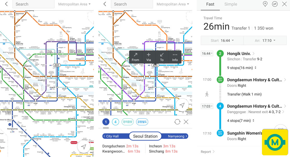 Applications indispensables pour voyager en Corée : KakaoMetro