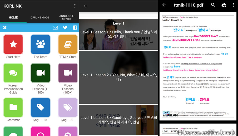 meilleures applications gratuites pour apprendre le coréen : Korlink