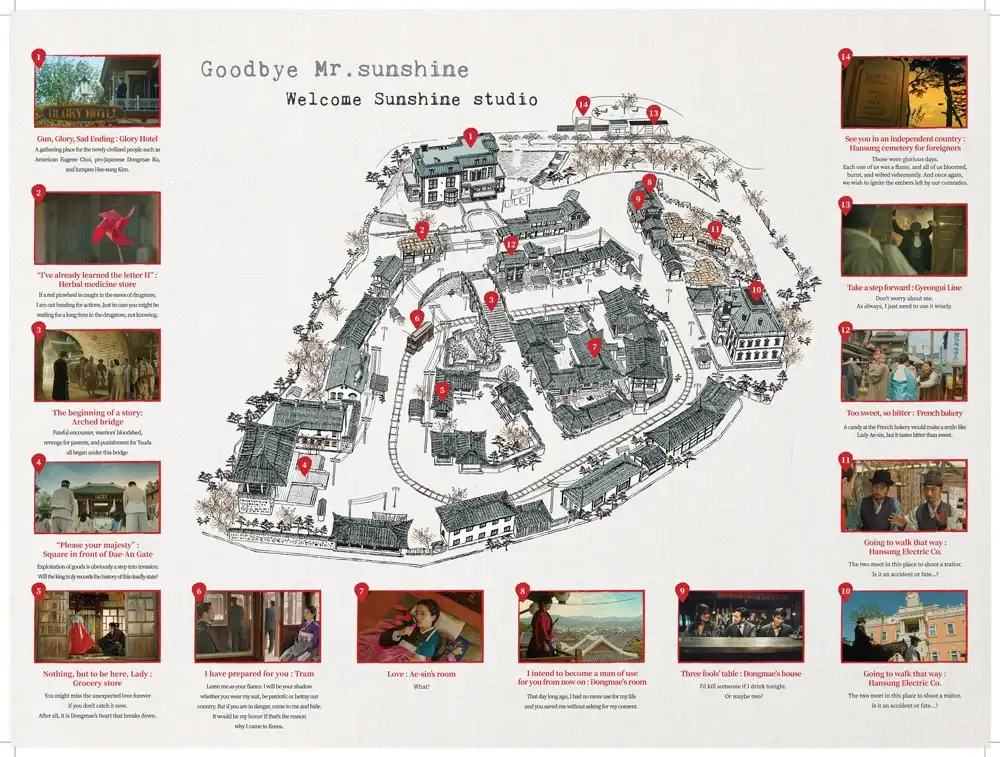 plan du lieu de tournage de Mr. Sunshine