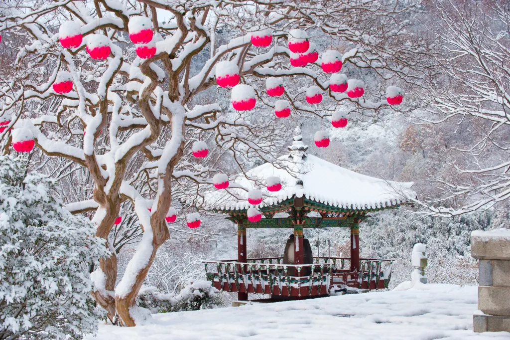 Temple de Corée du Sud en Hiver